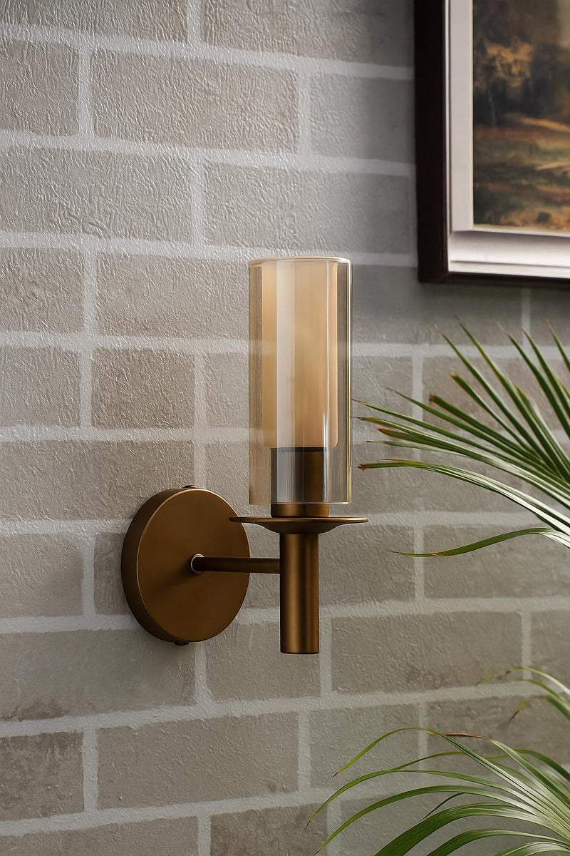 CORALTREE CORAL TREE Modern Wall Light for Living Room & Bedroom – Elegant Gold Finish with Frosted Glass Shade | LED Compatible Sconce for Hallway, Lobby & Home Décor Comes with E-27 Holder - Image 2