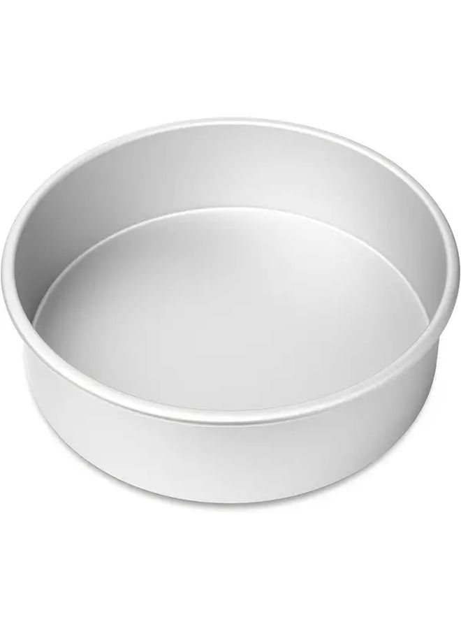 Oven Safe 10 Inch Round Aluminum Cake Pan Fixed Bottom Ideal for Birthdays and Holidays - Image 1