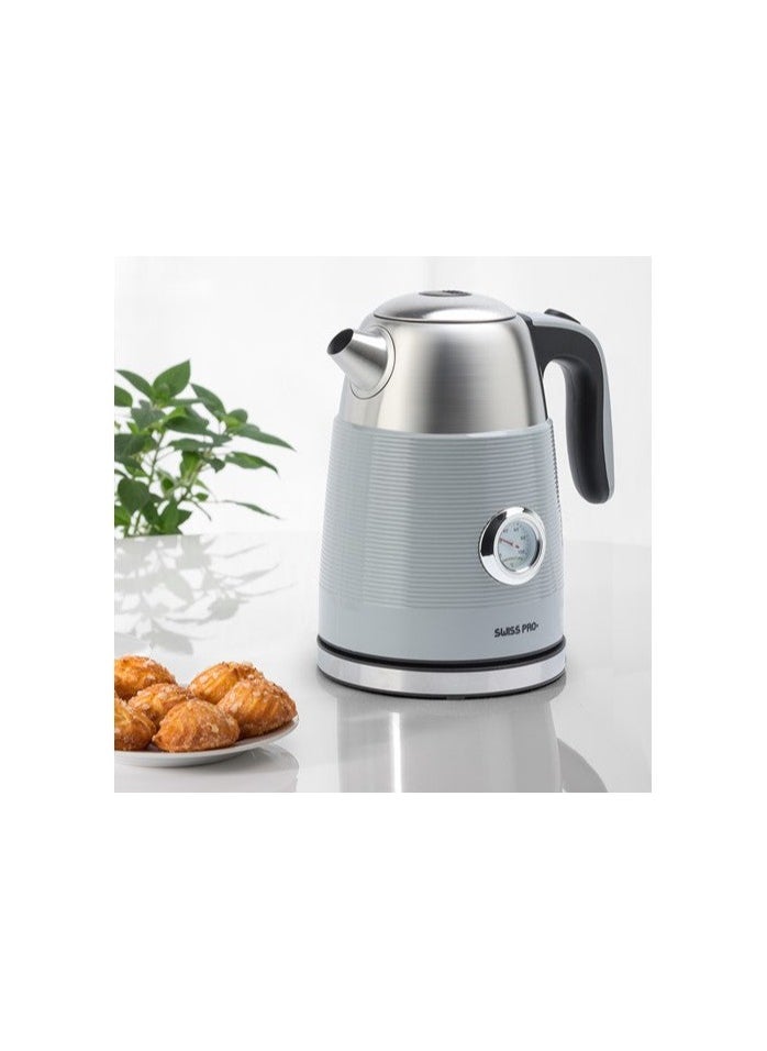 Swiss Pro+ Retro Kettle 1.7L - 2250W - Grey - SP-WK2250.G  - Image 2