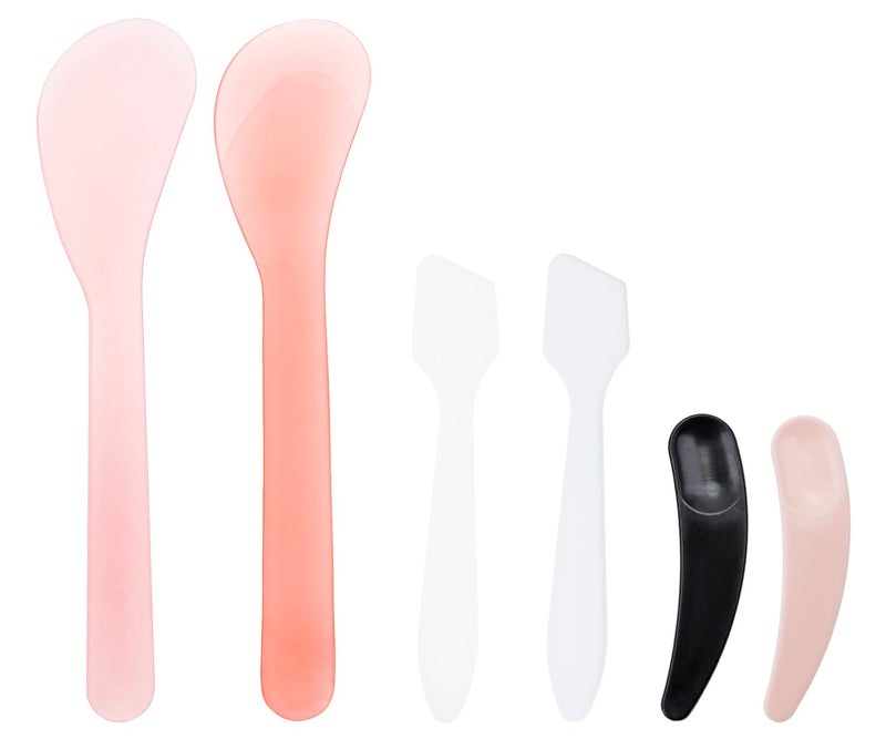 ملعقة تجميل بلاستيكية عشوائية اللون ONLYKXY لفرشاة كريم الوجه ومكياج السكب وإعادة الاستخدام وأداة تجميل لماسكات الوجه بحجم متعدد 6