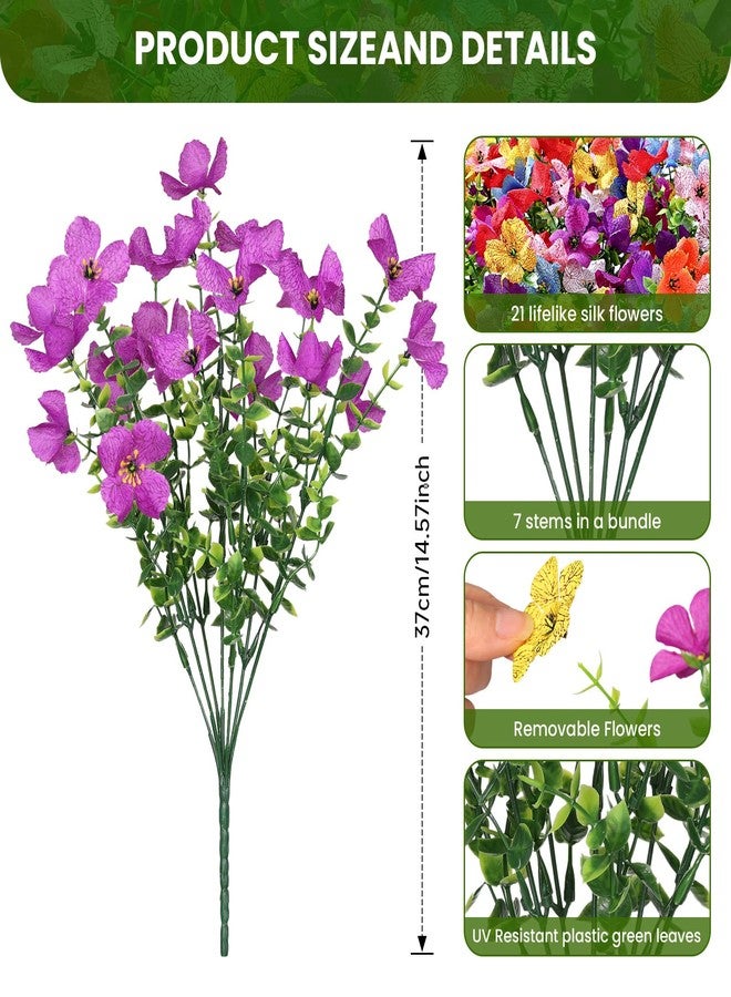 SHareconn زهور اصطناعية من SHareconn لتزيين المساحات الخارجية، أزهار أقحوان حريرية صناعية، أوكالبتوس، نباتات صناعية واقعية مقاومة للأشعة فوق البنفسجية، مناسبة للزراعة الداخلية والخارجية، الشرفات، الحدائق، ديكورات الربيع المنزلية، 20 حزمة، ألوان متنوعة (8 ألوان). - Image 3
