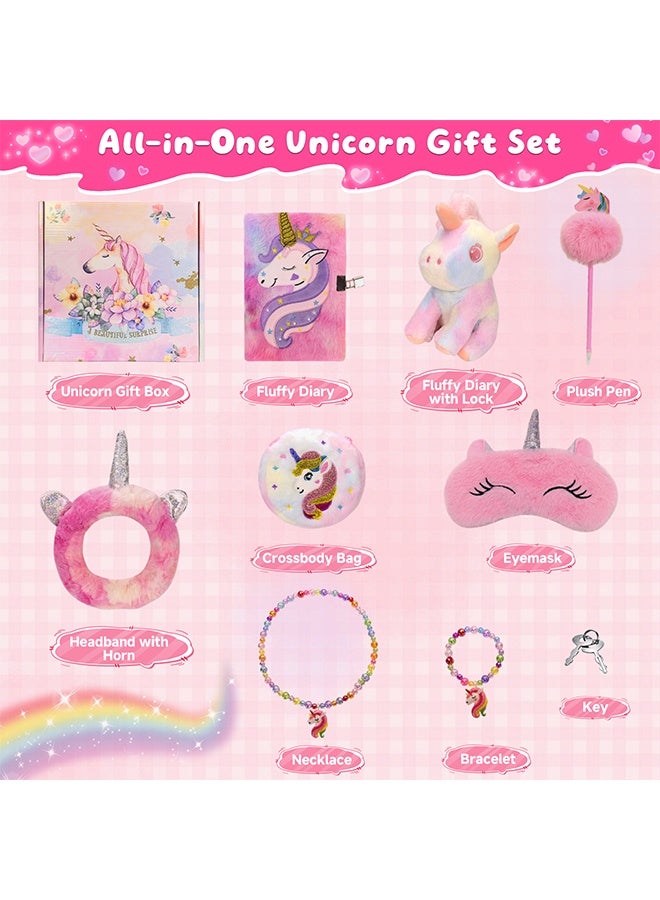 بيوينتي هدايا يونيكورن للبنات عمر 6-8 ، مجموعة ألعاب يونيكورن للأطفال مع حزام رأس يومية فاخرة قناع عيون عيد الميلاد هدايا عيد ميلاد للبنات الصغار عمر 4 5 6 7 8 9 10 - Image 2