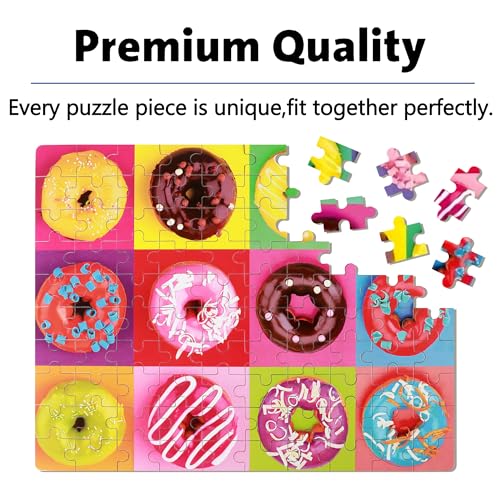 LELEMON Puzzles for Kids Ages 4-8,Donut Puzzle 100 Piece Puzzles for Kids Ages 4-6 in a Metal Box,Educational Jigsaw Puzzles 100 Piece Puzzle Games Toys for Girls and Boys - Image 5