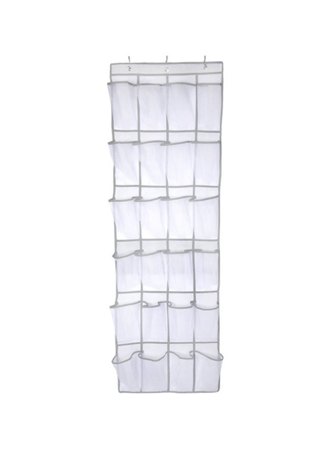 NIBEMINENT 24-Pockets Hanging Shoe Organizer Clear 480x1680mm - Image 1