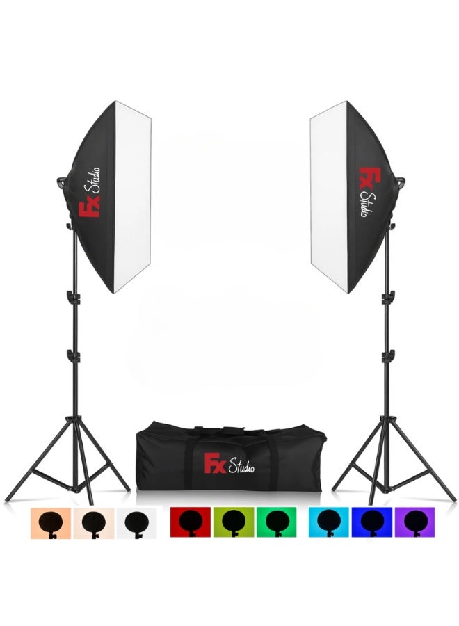 اف اكس ستوديو 50×70cm Softbox Lighting Kit - RGB with Remote - Image 1