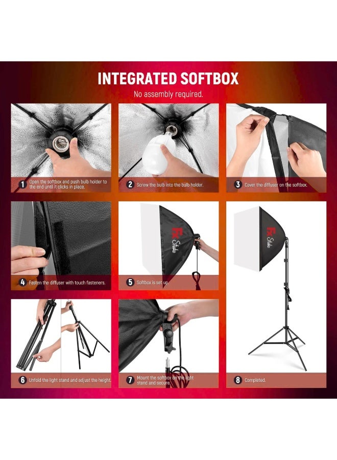 اف اكس ستوديو 50×70cm Softbox Lighting Kit - RGB with Remote - Image 3
