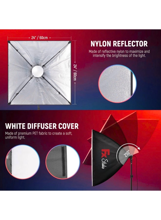 اف اكس ستوديو 50×70cm Softbox Lighting Kit - RGB with Remote - Image 5