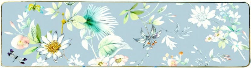 Lemon Tree Ceramic 3 PC Snack Set FV2224 Light Blue Bonechina Round Plates with Floral Design Durable Lightweight - Image 4