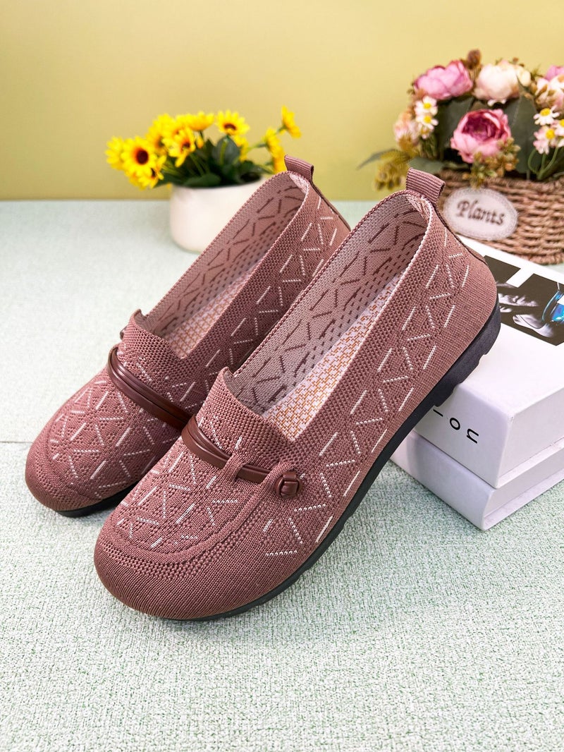 Old Beijing Cloth Shoes Women'S Lightweight Slip-On Fly-Woven Flats Women'S Middle-Aged And Elderly Moms Shoes - Image 1