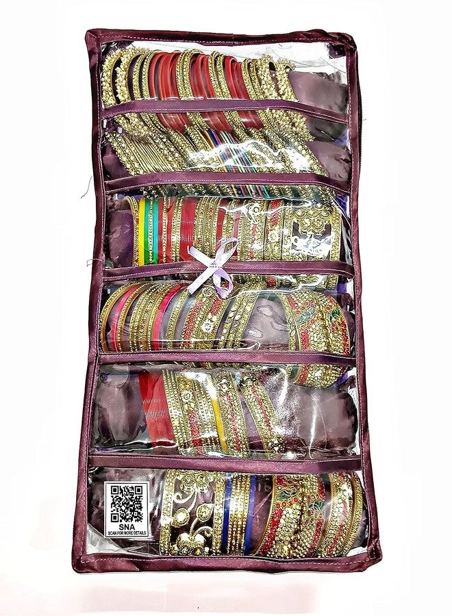 SNA 6 Rod Bangles Jewelry Vanity Box (Purple) vanity box Vanity BAG (purple) - Image 2