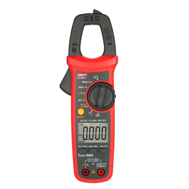 Multifunctional Clamp Meter: 28mm Jaw Opening, Backlight Display, Data Hold - 600A AC/DC Current, 600V AC/DC Voltage Measurement for Electrical Testing & Circuit Maintenance - Image 1