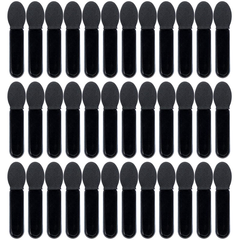 AUEAR AUEAR, 50 Pack Disposable Eye Shadow Brushes Applicators Sponge Oval Tipped Dual Sides Brush Makeup Tool Black