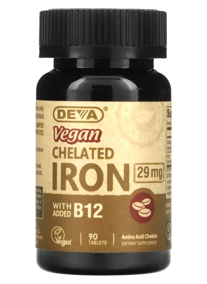 Deva Vegan Chelated Iron 29 mg 90 Tablets 