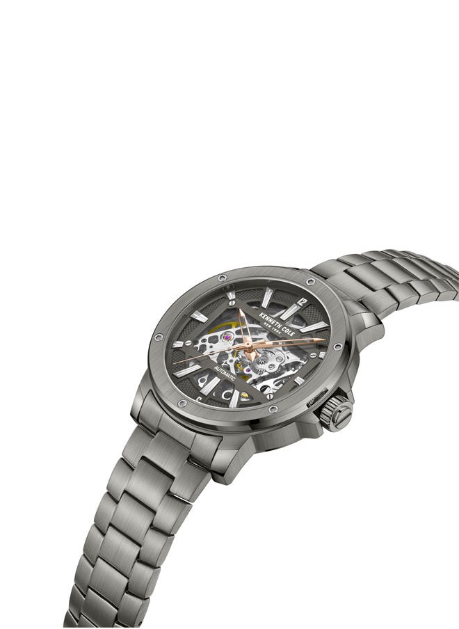Kenneth Cole New York 44mm Automatic Men's Watch with Gun Stainless Steel Bracelet  - Image 2