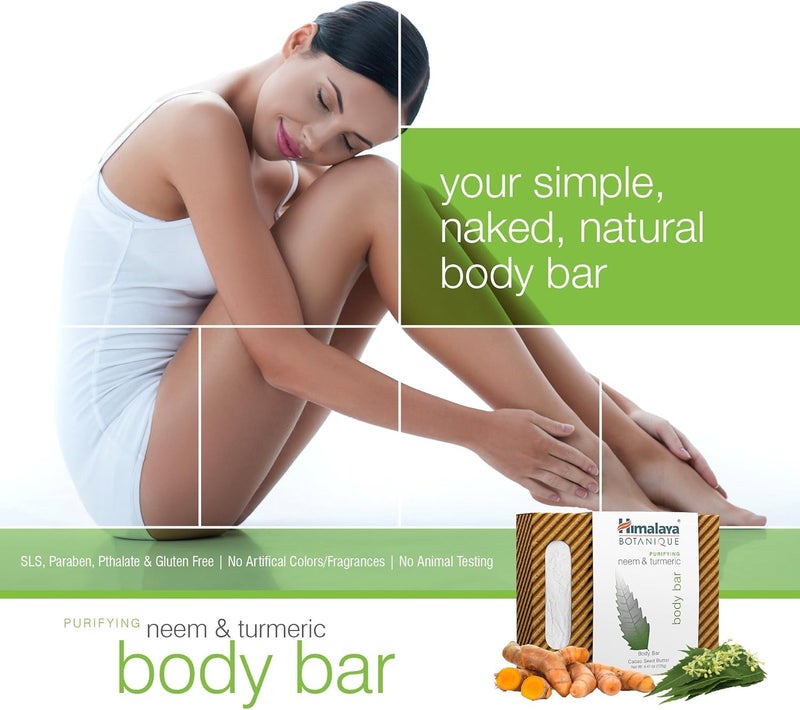 Himalaya Botanique Purifying Neem & Turmeric Body Bar - 4 Pack for Oily and Acne Prone Skin, 4.41 oz Each - Image 4