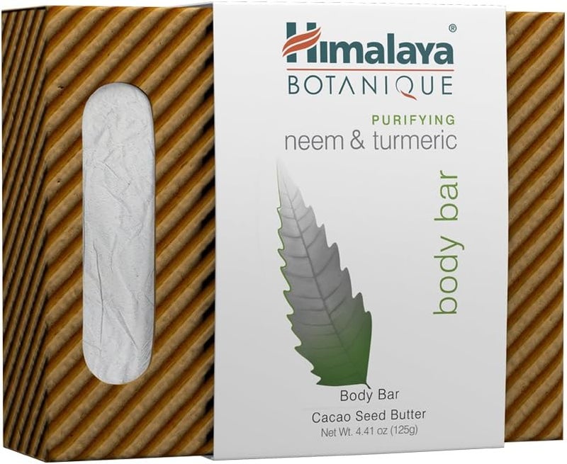 Himalaya Botanique Purifying Neem & Turmeric Body Bar - 4 Pack for Oily and Acne Prone Skin, 4.41 oz Each - Image 2
