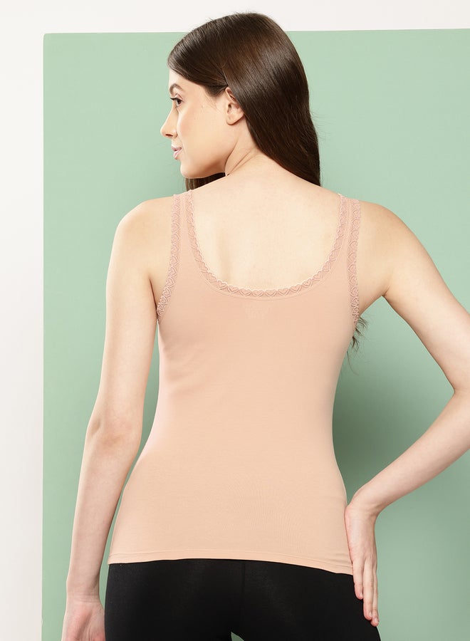 Leading Lady Pack of 2 - Cotton Lace Insert Camisole - Image 2