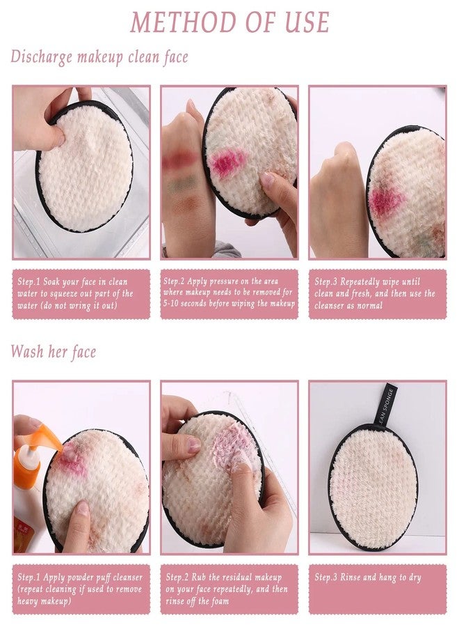 KitchenFest® Reusable Makeup Remover Pads Washable Microfiber Cotton Sponge Facial Deep Cleansing Wipes Beauty Tools Puff Round, 4 Piece (4) - Image 5