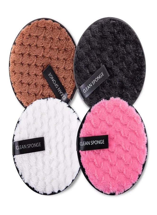 KitchenFest® Reusable Makeup Remover Pads Washable Microfiber Cotton Sponge Facial Deep Cleansing Wipes Beauty Tools Puff Round, 4 Piece (4) - Image 1