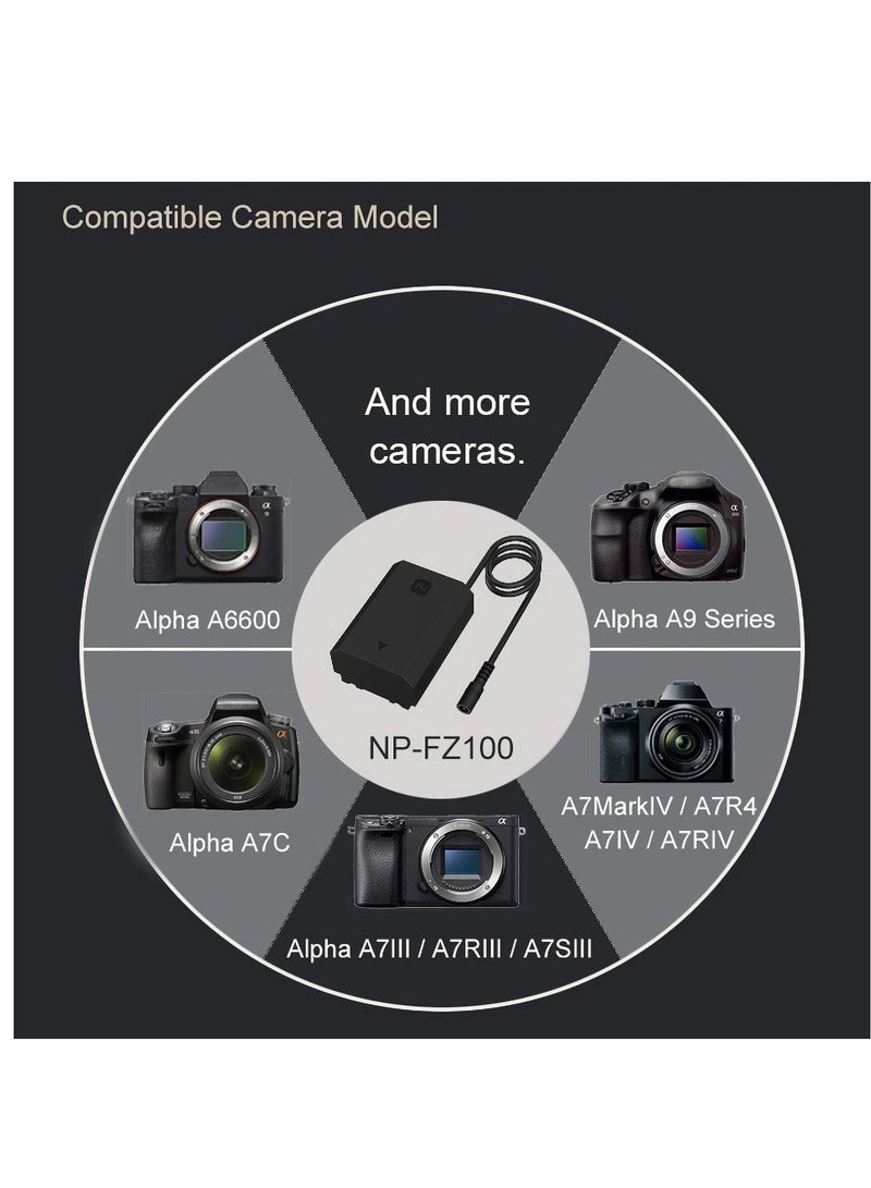 ELTRAZONE طقم شاحن بطارية BC-QZ1 بديل لمحول مصدر الطاقة المتردد NP-FZ100 لكاميرات Sony Alpha A6600 وFX3 وa7C وA1 وA7 III وA7 IV وA7R III وA7R IV وA7S III وA9 وA9 II وA9R وA9S - Image 2