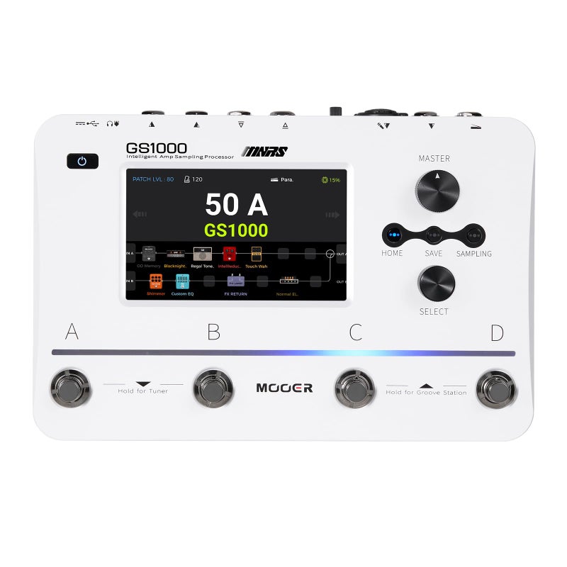 MOOER GS1000 Guitar MultiEffect Processor Amp Sampling Dual Effects Chains with XLR Mic Input Touch Screen and 350 Effects Electric Guitar Pedal with 120 Sampling Slots MIDI Port - Image 2