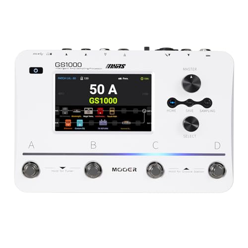 MOOER GS1000 Guitar MultiEffect Processor Amp Sampling Dual Effects Chains with XLR Mic Input Touch Screen and 350 Effects Electric Guitar Pedal with 120 Sampling Slots MIDI Port - Image 1