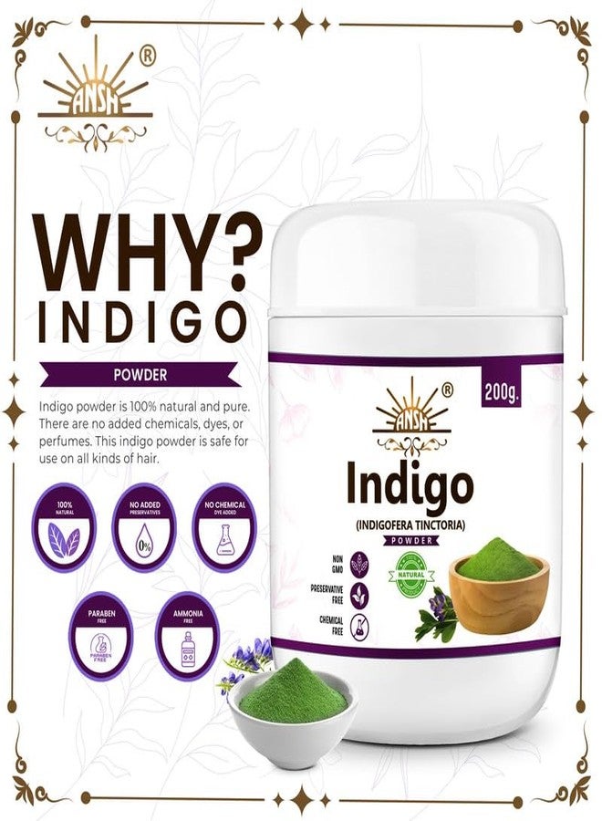 ANSH Indigo & Natural Henna Powder for Hair Care (200g Each) | 100% Natural, Chemical Free, Non-GMO | Hair Color & Conditioner Combo | Hair Dye for Men & Women - Image 2