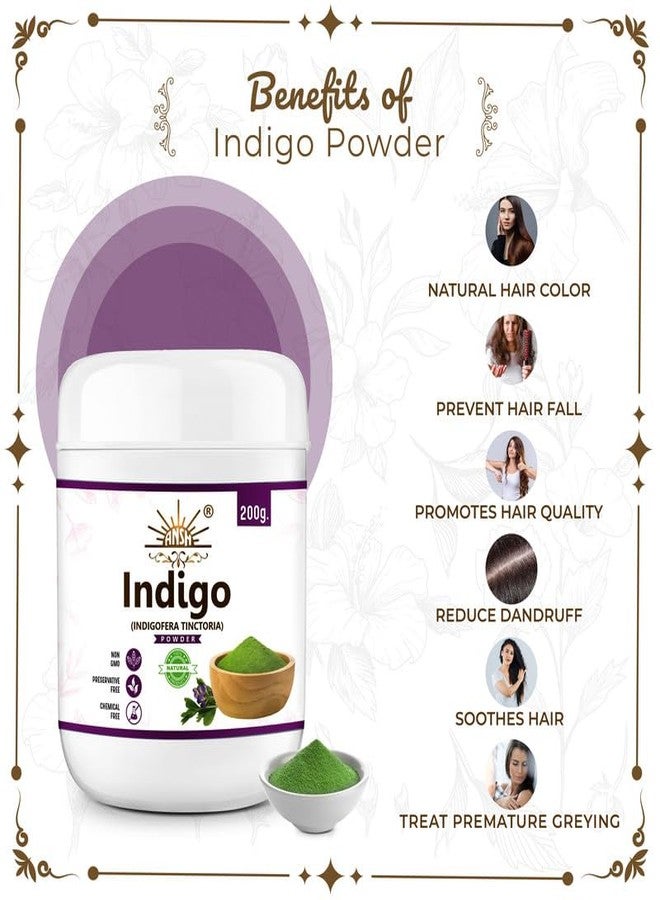 ANSH Indigo & Natural Henna Powder for Hair Care (200g Each) | 100% Natural, Chemical Free, Non-GMO | Hair Color & Conditioner Combo | Hair Dye for Men & Women - Image 4