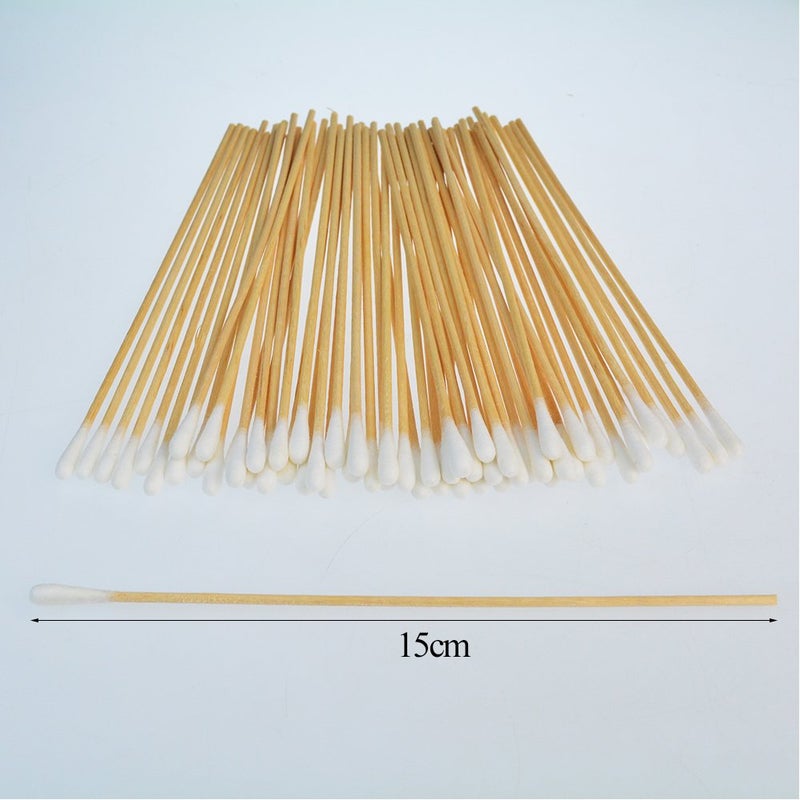Bantoye 500 Pcs Swabs Cotton Sticks, Bantoye 6 Inches Cleaning Sterile Sticks with Wooden Handle for Wound Makeup Clean, Removal Residue - Image 2