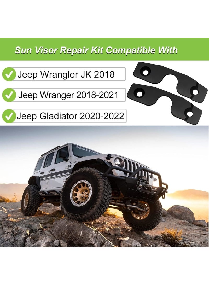 SOLARAE Sun Visor Repair Kit for Jeep, Aluminum Alloy Sun Visor Replacement, Heavy Duty Sun Visor Clip for Restores Vehicle Sagging Sun Visor, Compatible with Jeep Wrangler JK, JL, JT Gladiator 2018-2022 - Image 3