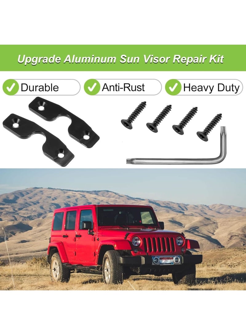 SOLARAE Sun Visor Repair Kit for Jeep, Aluminum Alloy Sun Visor Replacement, Heavy Duty Sun Visor Clip for Restores Vehicle Sagging Sun Visor, Compatible with Jeep Wrangler JK, JL, JT Gladiator 2018-2022 - Image 4