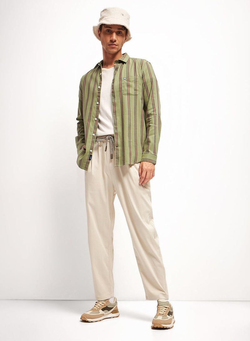 THE BEAR HOUSE Cotton Shirt for Men | Slim Fit, Long Sleeve, Casual & Formal Wear | Soft, Breathable Fabric for Office, Everyday, & All-Season Use in Classic & Trendy - Image 5