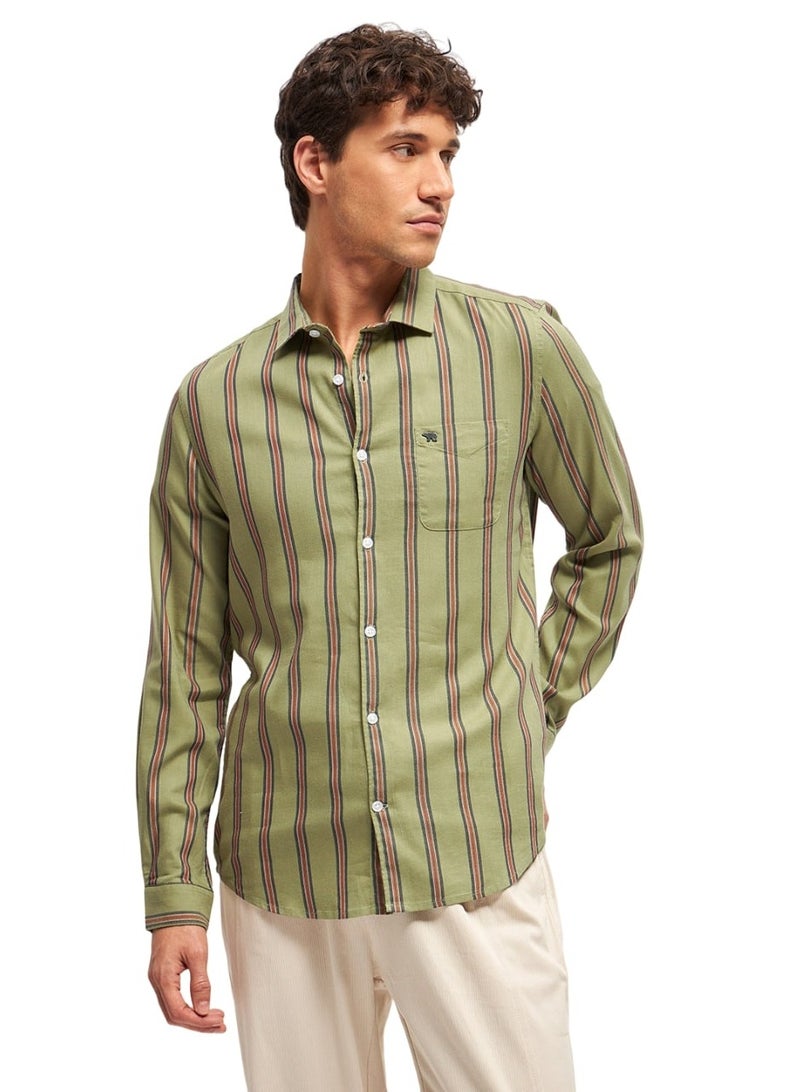 THE BEAR HOUSE Cotton Shirt for Men | Slim Fit, Long Sleeve, Casual & Formal Wear | Soft, Breathable Fabric for Office, Everyday, & All-Season Use in Classic & Trendy - Image 1