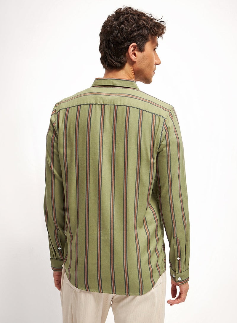 THE BEAR HOUSE Cotton Shirt for Men | Slim Fit, Long Sleeve, Casual & Formal Wear | Soft, Breathable Fabric for Office, Everyday, & All-Season Use in Classic & Trendy - Image 4