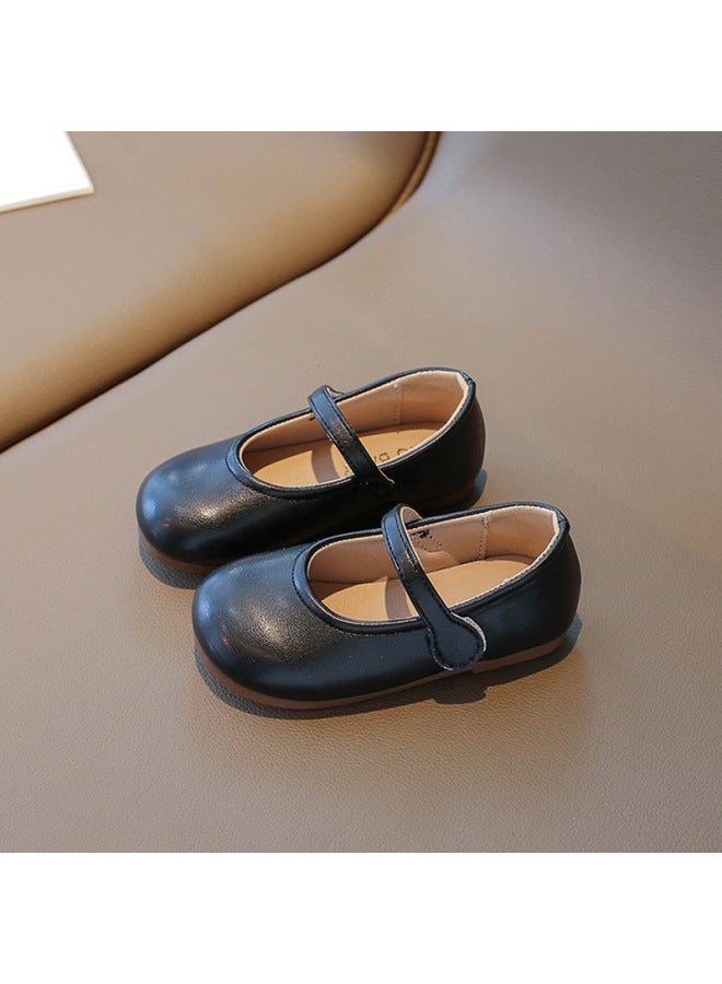 Girls' Leather Shoes  Spring New Soft-soled Velcro Cute Princess Shoes Fashionable And Stylish Girls' Flats