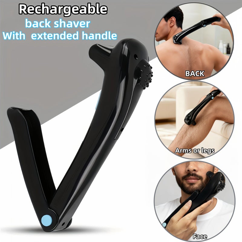 ماكينة حلاقة الظهر اللاسلكية ذاتية التكيف USB للرجال، أداة حلاقة محمولة للسفر - Image 1