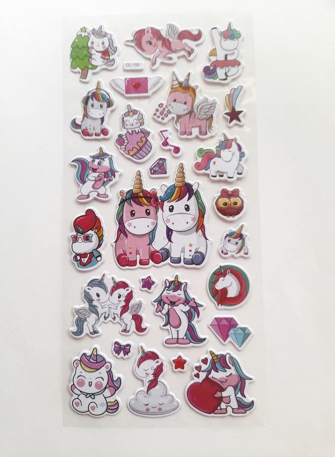 KCR Unicorn Self Adhesive Stickers for Card Making, Scrapbooking Craft DIY Decoration Project Work Mobile Cases for Girls Kids or Art & Craft (Set of 3) - Image 3