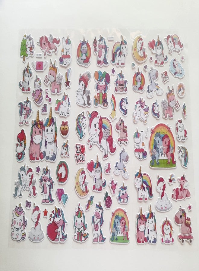 KCR Unicorn Self Adhesive Stickers for Card Making, Scrapbooking Craft DIY Decoration Project Work Mobile Cases for Girls Kids or Art & Craft (Set of 3) - Image 1