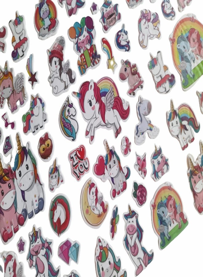 KCR Unicorn Self Adhesive Stickers for Card Making, Scrapbooking Craft DIY Decoration Project Work Mobile Cases for Girls Kids or Art & Craft (Set of 3) - Image 2