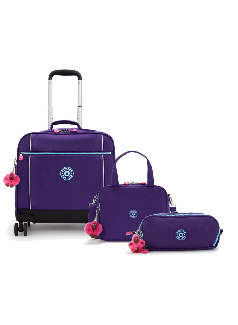 kipling Storia + Miyo + Gitroy (Buy Trolley + Lunch Bag & Get Free Pencil Case) (Set of 3pcs Bundle) VIP Purple - Image 1