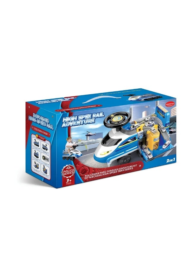 Dearbong High Speed Police Train Rail Adventure 2 in1 Ride on Silding Car - 2015222 - Image 2
