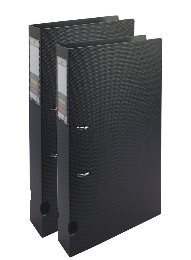 تريو ملفات ثلاثية بمشابك - ملف صندوقي بذراع مقوسة مع مسامير مقاومة للصدأ - يتسع لما يصل إلى 500 ورقة - عبوة سوداء من قطعتين - Image 1