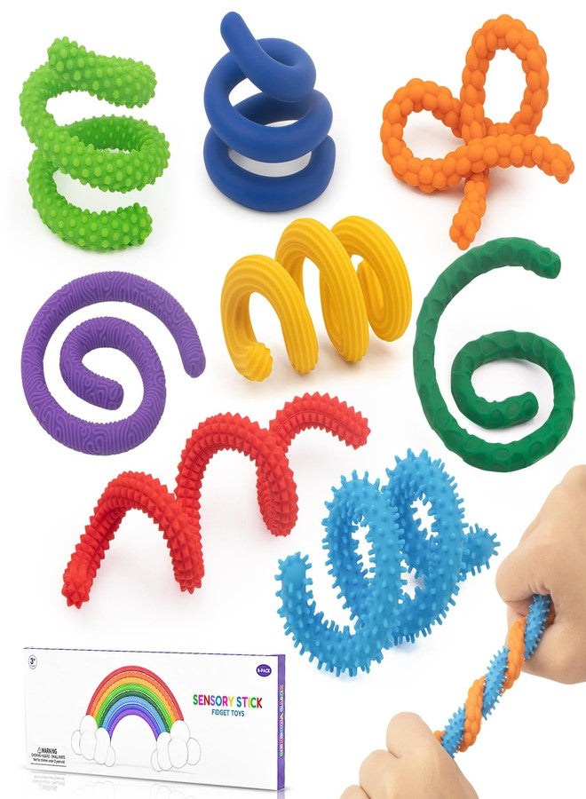 DODOLOL Sensory Fidget Toys for Kids with Autism,8 Pack Quiet Calm Bendable Sensory Sticks Fidget Sticks for Classroom,Calming Tools for School,ADHD Autistic Stress Relief Must Haves for Students Teachers - Image 1