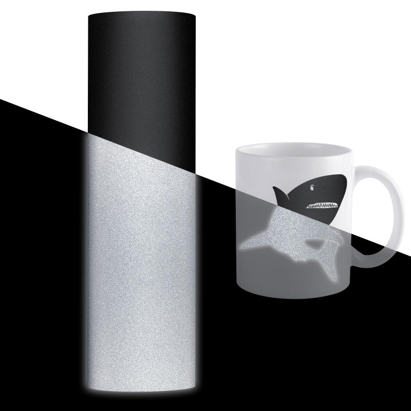 VINYL FROG Reflective Black Adhesive Vinyl 12 inches x 6 FT Roll Flashlight Sensitive Craft Vinyl for Decals Cars Bikes Motorcycles Helmets Mailbox Reflective Tape Roll