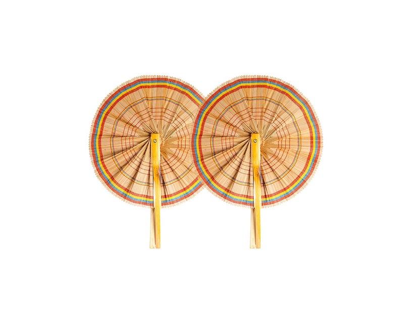Kizzi Hand Made Folding Fans Handheld Fans Bamboo Fan Handcrafted Hand Fan Set 2 - Image 1