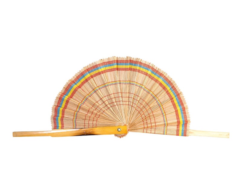 Kizzi Hand Made Folding Fans Handheld Fans Bamboo Fan Handcrafted Hand Fan Set 2 - Image 3