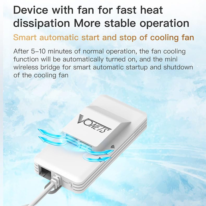 Vonets VAP11AC 2.4G+5G WiFi Bridge/Wireless Repeater/Wired to WiFi Adapter 1200Mbps with RJ45 Ethernet Cable Good Partner for Security System, IP Device - Image 3