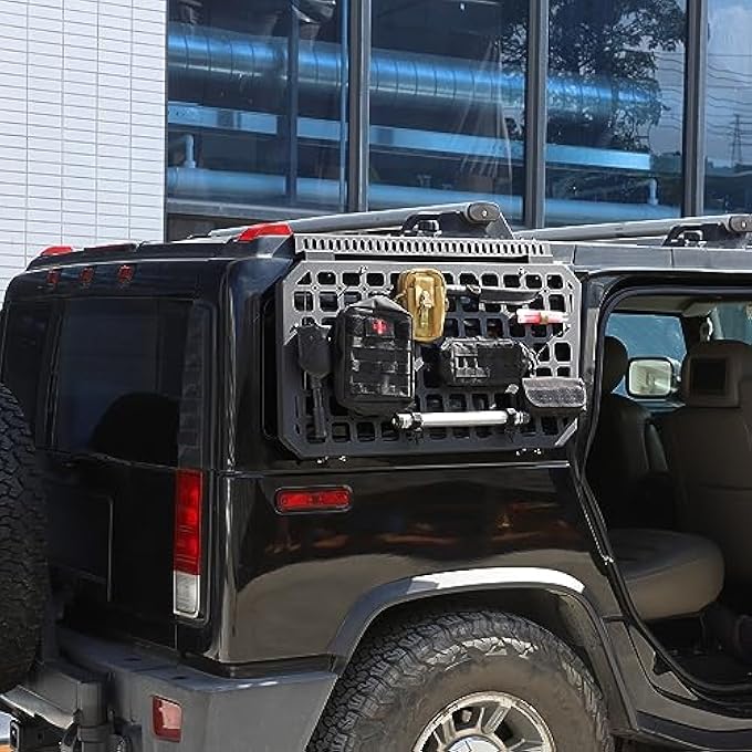 rayihni Car Rear Window Side Storage Racks for Hummer H2 2003-2009 Exterior Accessories, Aluminum Tail Cargo Storage Panel Multi-Function Rack (Right Side) - Image 3