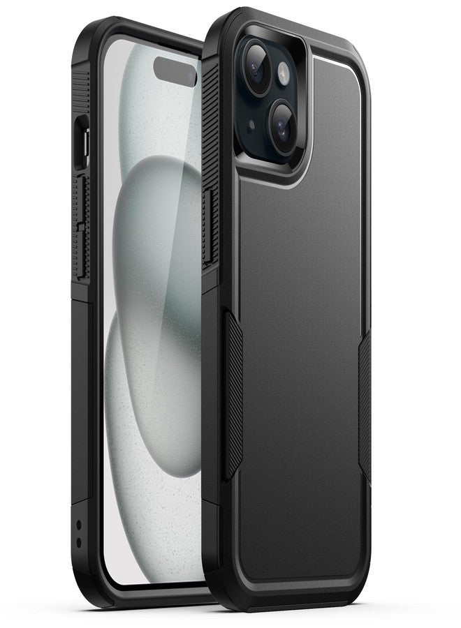 جي تيك جراب JETech لهاتف iPhone 15 Plus مقاس 6.7 بوصة، حماية متينة مزدوجة الطبقات، غطاء هاتف واقٍ مقاوم للصدمات مع ظهر غير لامع (أسود) - Image 1