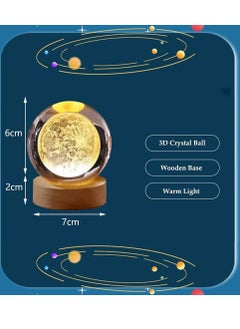 بلورة كريستالية ثلاثية الأبعاد مضيئة مزودة بإضاءة LED وقاعدة خشبية أنيقة، تعمل عبر كابل USB، مثالية كهدية أو مصباح ليلي للمكتب والطاولة، توفر إضاءة دافئة وجوًا هادئًا ومميزًا (كوكب) - pzsku/ZB9A180A7D54067E0C734Z/45/_/1739629642/7c34c81b-fff2-4f9d-8dee-59240a96062d